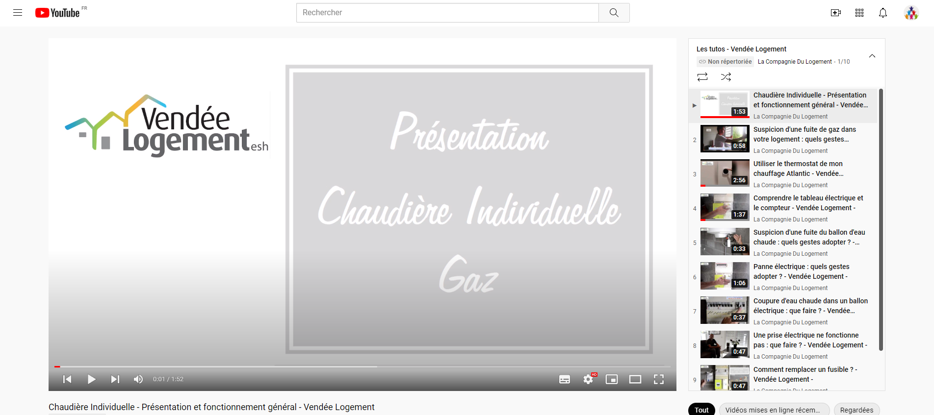 Tutos vidéos Vendée Logement - Chaine Youtube