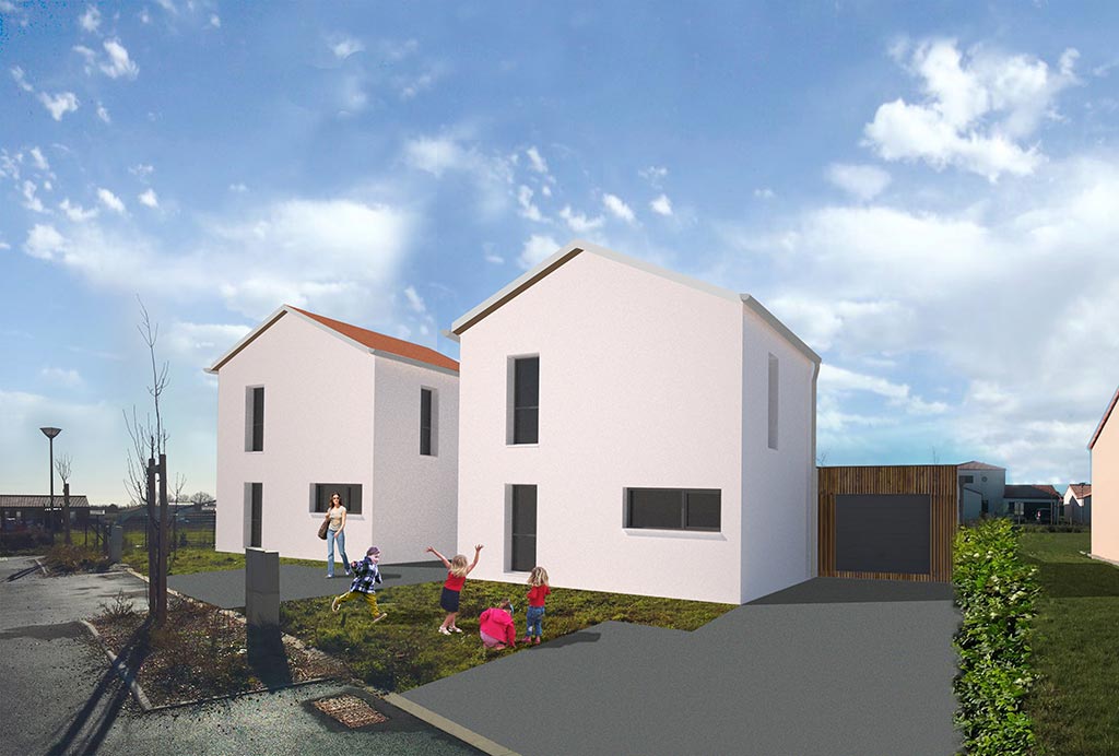 2 logements sociaux à l'herbergement en vendée avec un étage