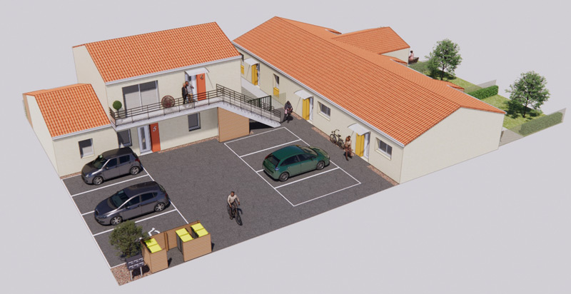 Vu du parking du programme